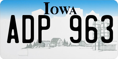 IA license plate ADP963
