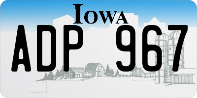 IA license plate ADP967
