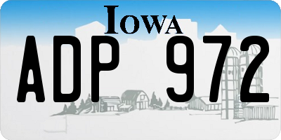 IA license plate ADP972