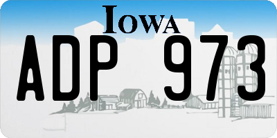 IA license plate ADP973