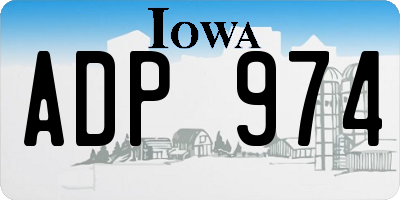 IA license plate ADP974