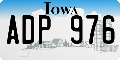 IA license plate ADP976