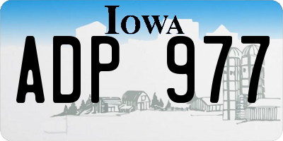 IA license plate ADP977
