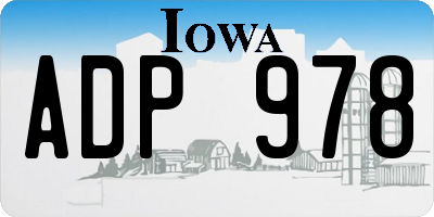 IA license plate ADP978