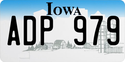IA license plate ADP979