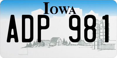 IA license plate ADP981