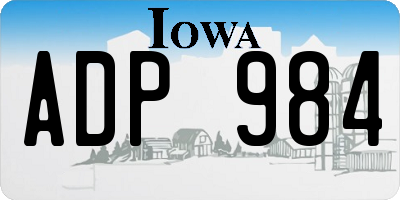 IA license plate ADP984