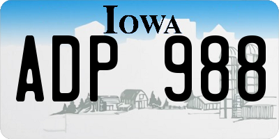 IA license plate ADP988