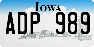 IA license plate ADP989