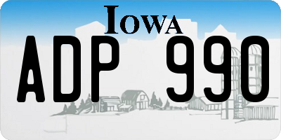 IA license plate ADP990