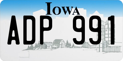 IA license plate ADP991