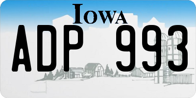 IA license plate ADP993