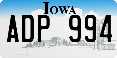 IA license plate ADP994