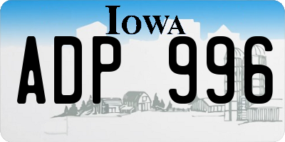 IA license plate ADP996