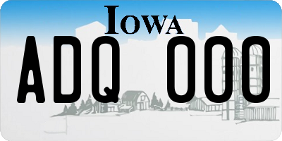 IA license plate ADQ000