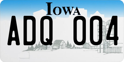 IA license plate ADQ004
