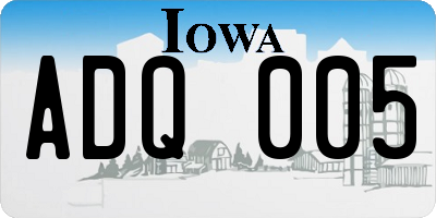 IA license plate ADQ005