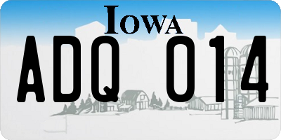 IA license plate ADQ014