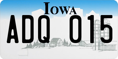 IA license plate ADQ015