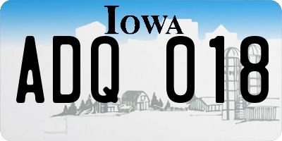 IA license plate ADQ018