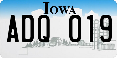 IA license plate ADQ019