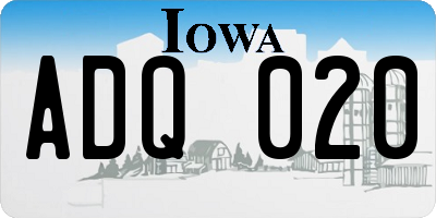IA license plate ADQ020