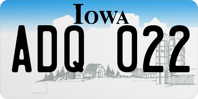 IA license plate ADQ022