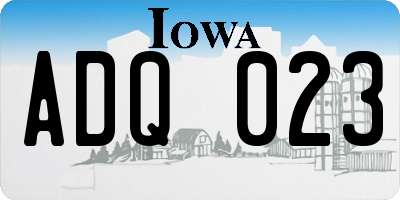 IA license plate ADQ023