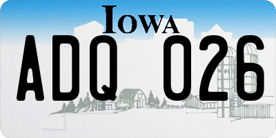IA license plate ADQ026
