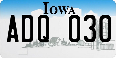 IA license plate ADQ030