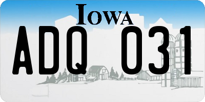 IA license plate ADQ031