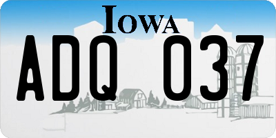 IA license plate ADQ037
