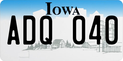 IA license plate ADQ040