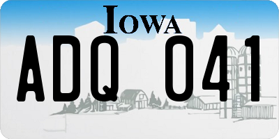 IA license plate ADQ041