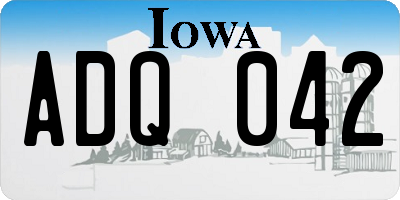 IA license plate ADQ042