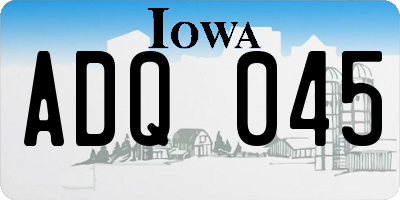IA license plate ADQ045