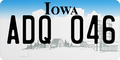 IA license plate ADQ046