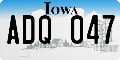 IA license plate ADQ047