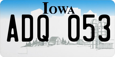 IA license plate ADQ053