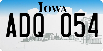IA license plate ADQ054