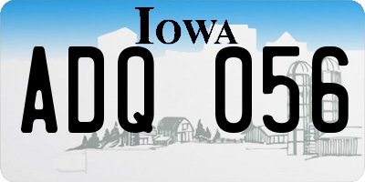 IA license plate ADQ056