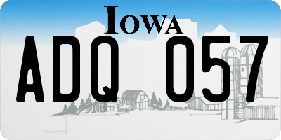 IA license plate ADQ057