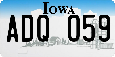 IA license plate ADQ059