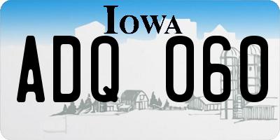 IA license plate ADQ060