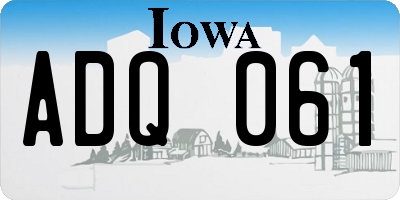 IA license plate ADQ061