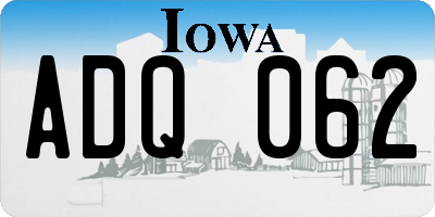 IA license plate ADQ062