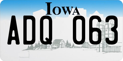 IA license plate ADQ063