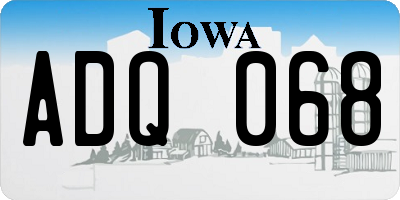 IA license plate ADQ068