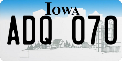 IA license plate ADQ070