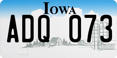 IA license plate ADQ073